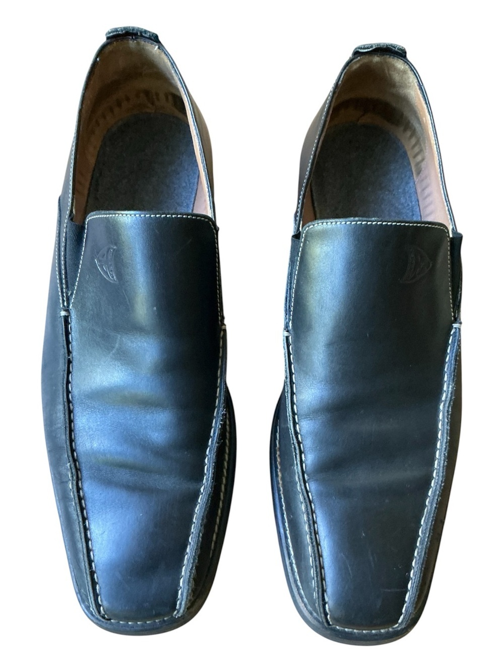 Michael Toschi Italian Men's Black Slip-On Leather Loafers Size 11